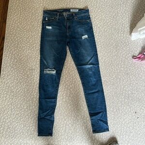 AG Denim size 28, skinny and distressed